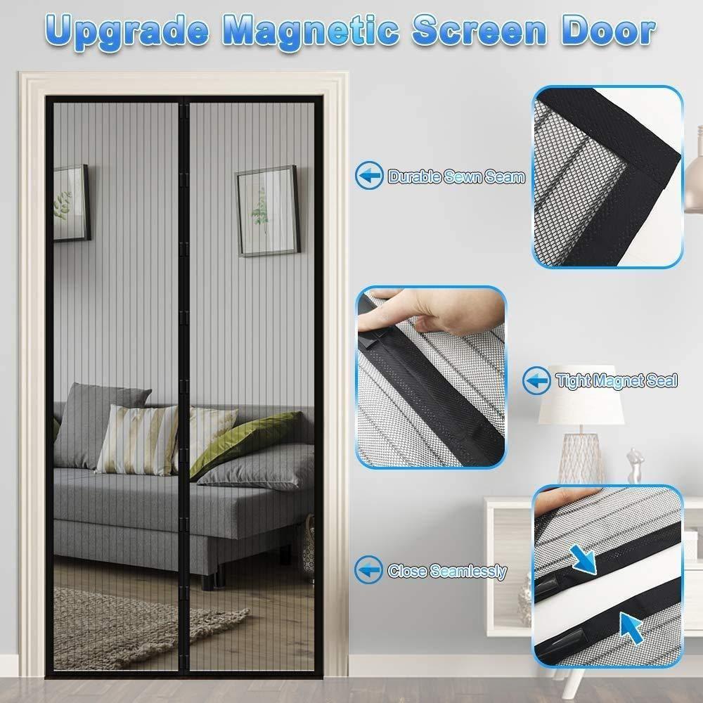 Door Curtain-Mesh Screen Net Home Magnetic Foldable Anti Mosquito Door Curtains